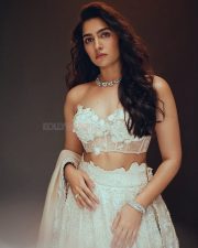 Ace Heroine Rukmini Vasanth in a Strapless Sheer Corset Top with a Matching Lehenga Skirt Pictures 02