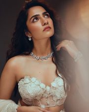 Ace Heroine Rukmini Vasanth in a Strapless Sheer Corset Top with a Matching Lehenga Skirt Pictures 04 Ace Heroine Rukmini Vasanth in a Strapless Sheer Corset Top with a Matching Lehenga Skirt Pictures 04