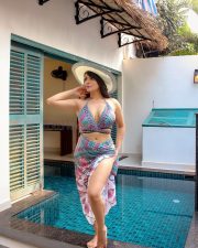 Actress Aanchal Munjal in a Vibrant Multicolored Bikini Photos 04