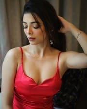 Actress Afreen Alvi in a Red Dress Pictures 01