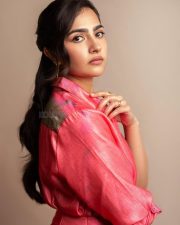 Bagheera Actress Rukmini Vasanth in a Pink Handwoven Silk Shirt with a Matching Fluid Skirt Pictures 01 Bagheera Actress Rukmini Vasanth in a Pink Handwoven Silk Shirt with a Matching Fluid Skirt Pictures 01