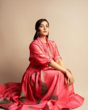 Bagheera Actress Rukmini Vasanth in a Pink Handwoven Silk Shirt with a Matching Fluid Skirt Pictures 03 Bagheera Actress Rukmini Vasanth in a Pink Handwoven Silk Shirt with a Matching Fluid Skirt Pictures 03