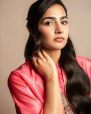Bagheera Actress Rukmini Vasanth in a Pink Handwoven Silk Shirt with a Matching Fluid Skirt Pictures 04 Bagheera Actress Rukmini Vasanth in a Pink Handwoven Silk Shirt with a Matching Fluid Skirt Pictures 04