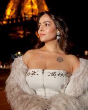 Glamorous Actress Aanchal Munjal in a White Embellished Mini Dress Photos 01