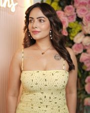 Glamorous Actress Aanchal Munjal in a Yellow mirror work bodycon dress Photos 06