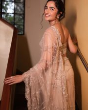 Glittering Actress Rukmini Vasanth in a White Sparkle Lehenga Choli Photos 05