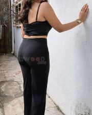 Gorgeous Aanchal Munjal in a Black Corset Lace Crop Top and Black Pants Photos 02 Gorgeous Aanchal Munjal in a Black Corset Lace Crop Top and Black Pants Photos 02