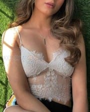 Hot Afreen Alvi in a White Bralette Photos 03
