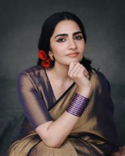 Kantara Chapter 1 Actress Rukmini Vasanth in a Rich Gold and Purple Silk Saree Pictures 06 Kantara Chapter 1 Actress Rukmini Vasanth in a Rich Gold and Purple Silk Saree Pictures 06