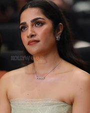 Luminous Actress Rukmini Vasanth in a Ivory Strapless Sequined Dress Photos 02