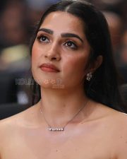 Luminous Actress Rukmini Vasanth in a Ivory Strapless Sequined Dress Photos 03