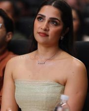 Luminous Actress Rukmini Vasanth in a Ivory Strapless Sequined Dress Photos 04