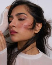 Luminous Actress Rukmini Vasanth in a White Mesh Top Photos 01 Luminous Actress Rukmini Vasanth in a White Mesh Top Photos 01
