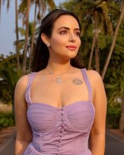 Sexy Aanchal Munjal in a Lavender Bustier Dress Photos 03
