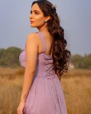 Sexy Aanchal Munjal in a Lavender Bustier Dress Photos 04