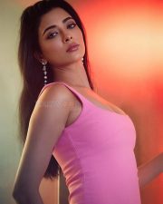 Sexy Afreen Alvi in a Pink Sleeveless Bodycon Dress Photos 01
