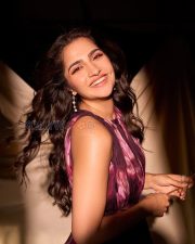 Sophisticated Actress Rukmini Vasanth in a Purple Floral Abstract Gown Photos 02