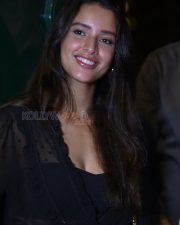 Compelling Actress Tripti Dimri in a Black Polka dot Sheer Sleeve Dress Photos 02