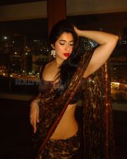 Enigmatic Actress Nikita Sharma in a Leopard Print Saree Photos 04
