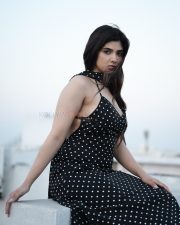 Hypnotic Actress Pragya Nagra in a Black And White Polka Dot Backless Maxi Dress Photos 02