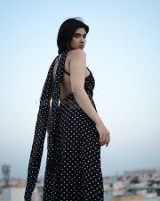 Hypnotic Actress Pragya Nagra in a Black And White Polka Dot Backless Maxi Dress Photos 05