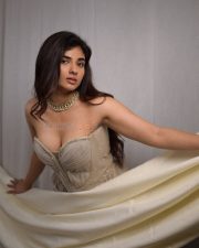 Irresistible Pragya Nagra Cleavage in a Beige Strapless Corset Dress Photos 01