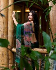 Mesmerizing Actress Nikita Sharma in a Floral Print Blouse and Green Saree Photos 03 Mesmerizing Actress Nikita Sharma in a Floral Print Blouse and Green Saree Photos 03
