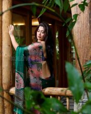 Mesmerizing Actress Nikita Sharma in a Floral Print Blouse and Green Saree Photos 07