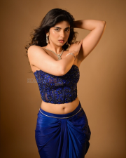 Mesmerizing Actress Pragya Nagra in a Cobalt Blue Embroidered Corset And Draped Skirt Photos 05