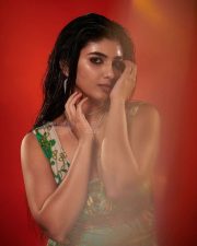 Mesmerizing Pragya Nagra in a Green Dress with a V Neck Outline Photos 04