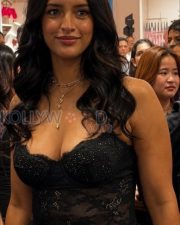 Mesmerizing Tripti Dimri Cleavage in a Black Lace Studded Bustier Corset Floral Lace Mini Dress Photos 01