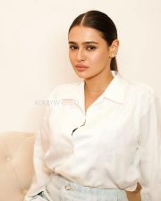 Minimalist Beauty Prakriti Pavani in a White Oversized Shirt and a Faded Denim Micro Skirt Photos 08 Minimalist Beauty Prakriti Pavani in a White Oversized Shirt and a Faded Denim Micro Skirt Photos 08