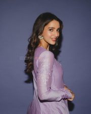 O Romeo Actress Tripti Dimri in a Lavender Flared Anarkali Dress Photos 01
