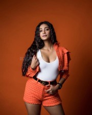 Orange Beauty Anukreethy Vas in a Stunning White Top and Shorts Pictures 01