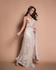 Qala Heroine Tripti Dimri in a White See Through Embellished Saree with a White Sequin Bralette Photos 02 Qala Heroine Tripti Dimri in a White See Through Embellished Saree with a White Sequin Bralette Photos 02