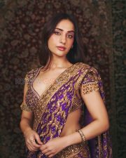 Regal Kusha Kapila Cleavage in a Purple Bandhani Saree Photos 03 Regal Kusha Kapila Cleavage in a Purple Bandhani Saree Photos 03