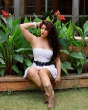 Sassy Actress Nikita Sharma in a White Strapless Eyelet Mini Dress with Cowboy Boots Photos 05 Sassy Actress Nikita Sharma in a White Strapless Eyelet Mini Dress with Cowboy Boots Photos 05