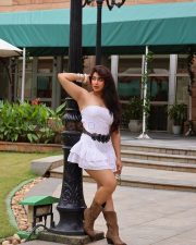 Sassy Actress Nikita Sharma in a White Strapless Eyelet Mini Dress with Cowboy Boots Photos 08 Sassy Actress Nikita Sharma in a White Strapless Eyelet Mini Dress with Cowboy Boots Photos 08