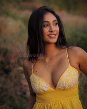 Sexy Anukreethy Vas in a Floral Yellow Babydoll Dress Pictures 01