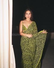 Sexy Kusha Kapila in a Leopard Printed Saree with a Sleeveless Cut Out Blouse Photos 04