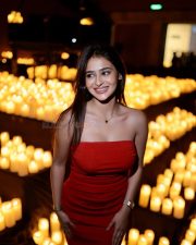 Sexy Prakriti Pavani in a Red Strapless Gown Pictures 02