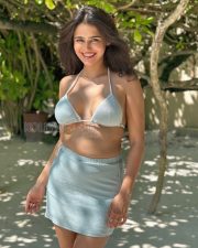 Sparkling Prakriti Pavani Cleavage in a Silver Metallic Halter Bikini Top and Mini Skirt Photos 01 Sparkling Prakriti Pavani Cleavage in a Silver Metallic Halter Bikini Top and Mini Skirt Photos 01