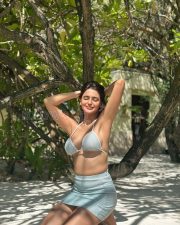 Sparkling Prakriti Pavani Cleavage in a Silver Metallic Halter Bikini Top and Mini Skirt Photos 04 Sparkling Prakriti Pavani Cleavage in a Silver Metallic Halter Bikini Top and Mini Skirt Photos 04