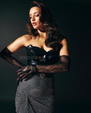 Steamy Tripti Dimri in a Black and Silver Corset Dress with Lace Gloves Photos 01