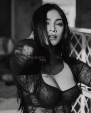 Stunning Anukreethy Vas in a Black Lace Bodysuit Photos 01