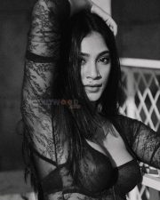 Stunning Anukreethy Vas in a Black Lace Bodysuit Photos 02