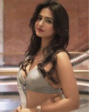 Stunning Prakriti Pavani in a Grey Metallic Lehenga with Thigh Slit Skirt Photos 04