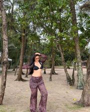 Stylish Indian Television Actress Nikita Sharma in a Black Bikini Top with a Sheer Cover Up Top and High Waisted Flare Pants Photos 01 Stylish Indian Television Actress Nikita Sharma in a Black Bikini Top with a Sheer Cover Up Top and High Waisted Flare Pants Photos 01