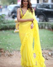 Actress Kashishh Rajput in a Yellow Saree with a Sleeveless Blouse Photos 19