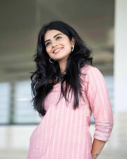 Actress Megha Shetty in a Striped Kurta Photos 04